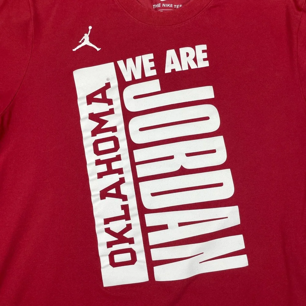 Oklahoma Sooners T-Shirt Mens Large Red We Are Jordan Nike Dri-FIT Crewneck OU